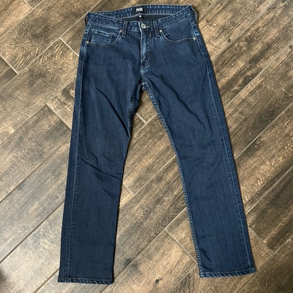 PAIGE Men’s Federal Slim Straight Stretch Jeans in Gus Wash (Darker Blue) - Picture 3 of 8